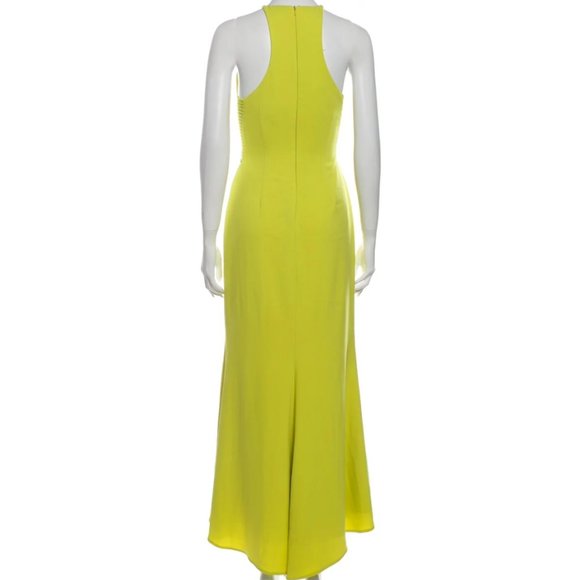 Badgely Mischka Yellow Halterneck Strappy Dress - Picture 3 of 9